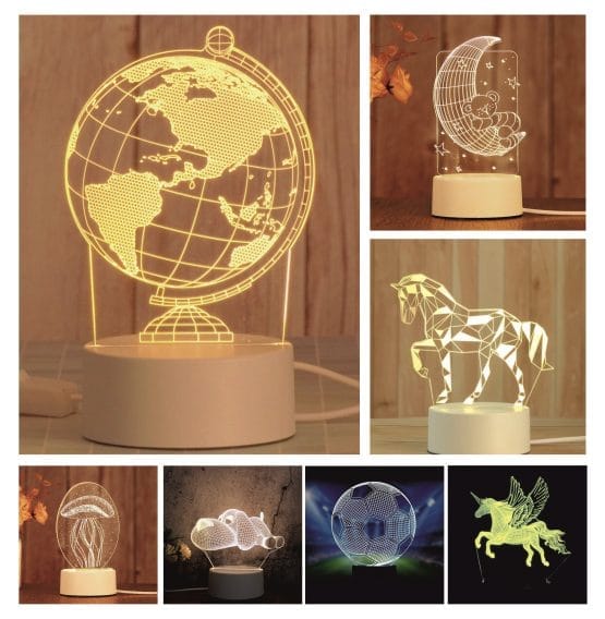 Lampara led 3d varios diseños