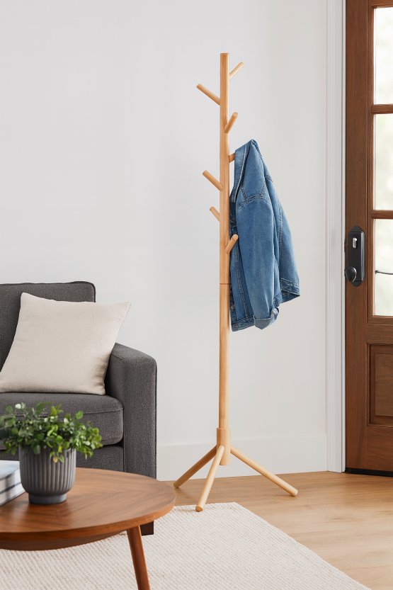 Perchero de pie madera 175cm