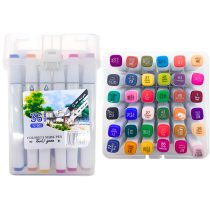 Marcadores doble punta x36 en estuche bisel y punta fina e3110