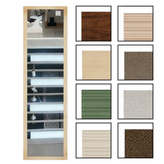 Espejo rectangular con marco texturado 30×123 cm