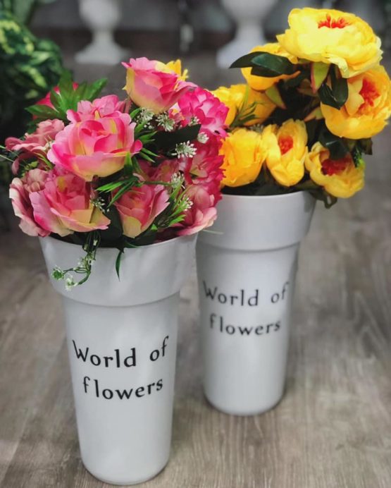 Florero plastico world of flowers 35cm