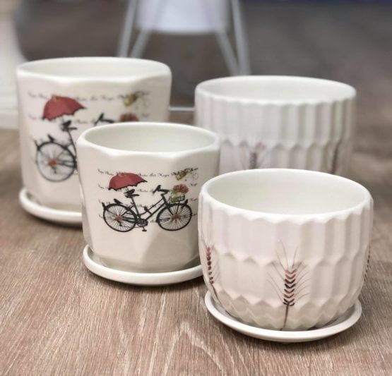 Maceta blanca mod bici y parag 14×12.5