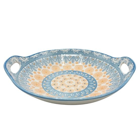 Bandeja redonda c- asas ceramica