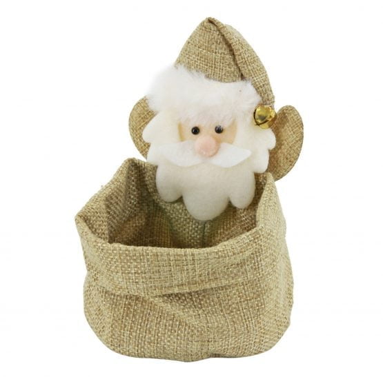 Adorno navideño papa noel tela mesa