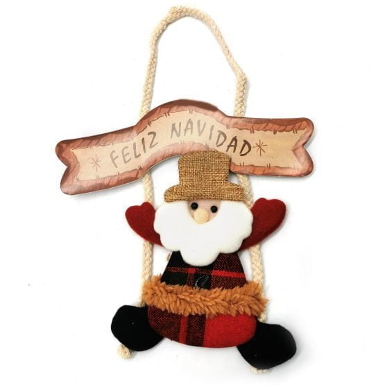 Adorno navideño santa tela c- cartel