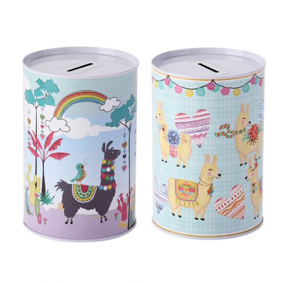 Alcancia lata cilindrica grande diseño