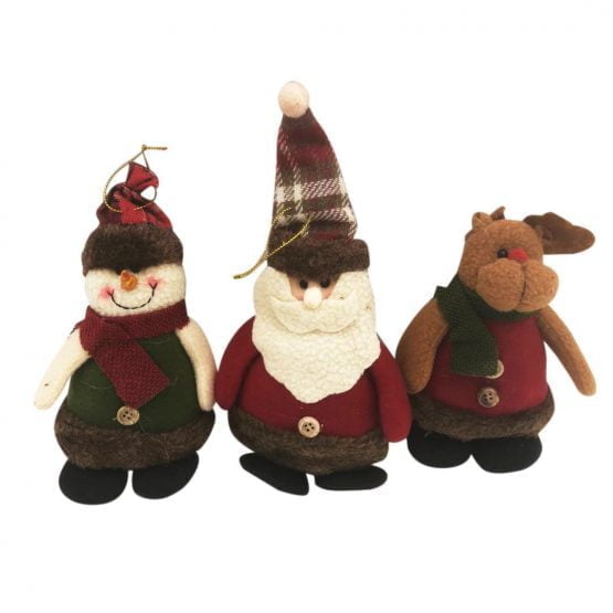 Adorno navideño muñeco de tela mediano