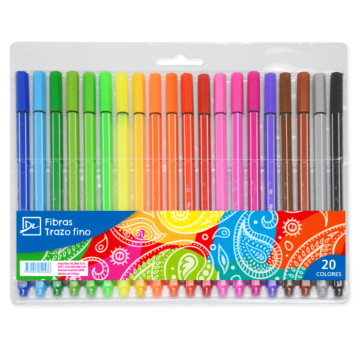 Marcadores dl finos x 20 colores