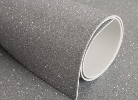 Goma eva con brillantina plata