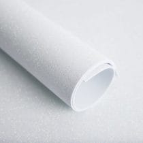 Goma eva con brillantina blanca