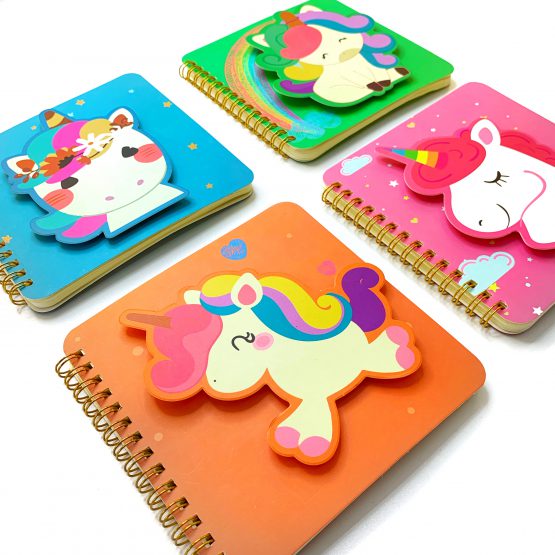 Libreta c- espiral unicornio en bolsa