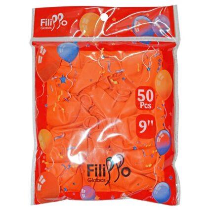 Globo 9" x 50 filippo naranja