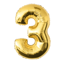 Globo metalico mylar numero 3 40cm
