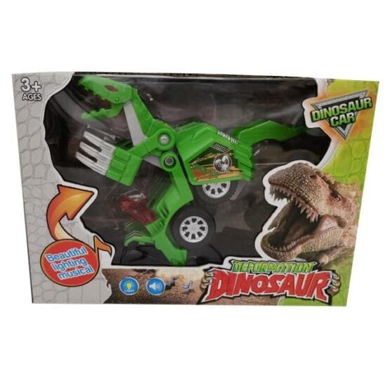Robot auto dinosaurio luz y sonido caja