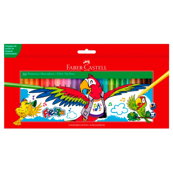 Marcadores faber finos x 30