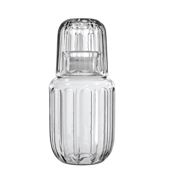 Frasco c/ vaso de vidrio