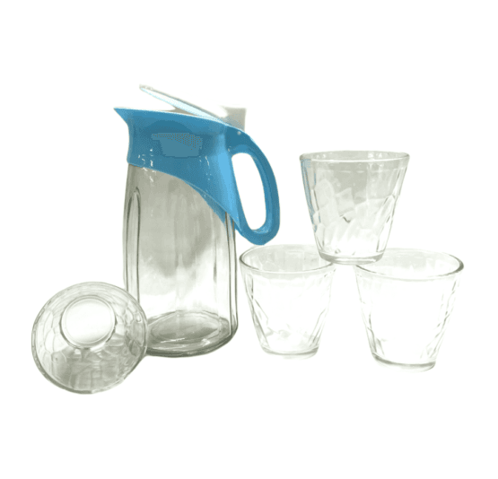 Jarra de vidrio c/ 4 vasos