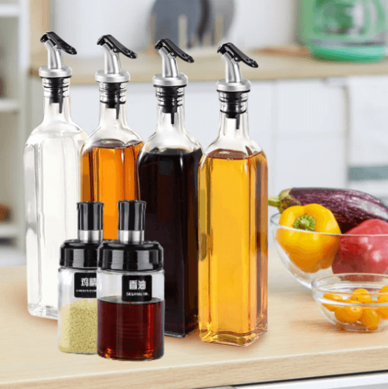 Set condimentero de vidrio 5 pzas