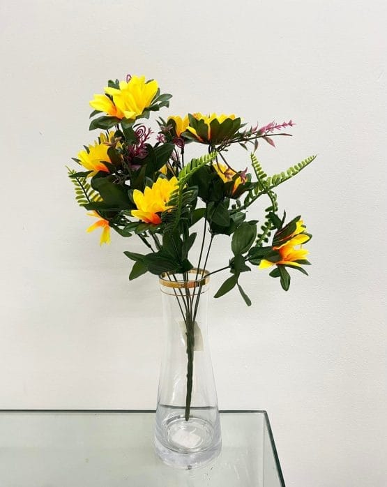 Ramo de girasol c/calaguala x9