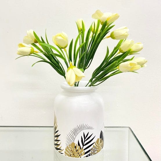 Tulipan x6 c/follaje plastico