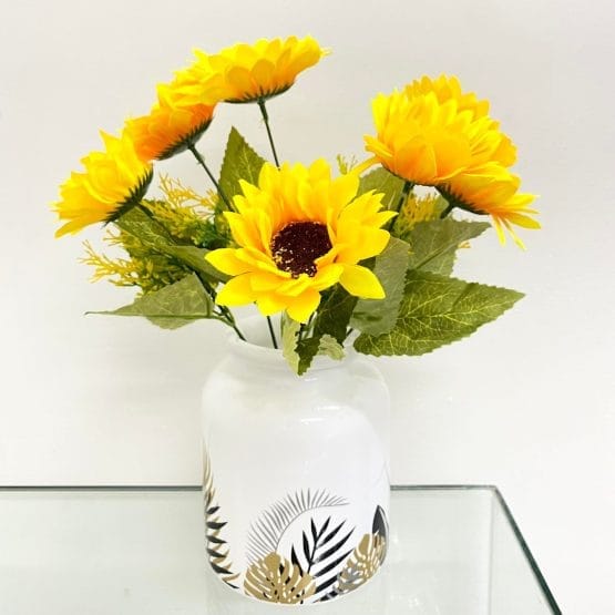 Ramo de girasol x 7 con follaje