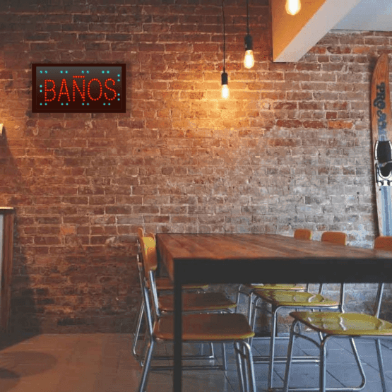 Cartel led baños