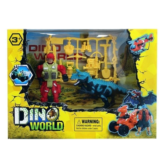 Soldado c/ dinosaurio y accesorios