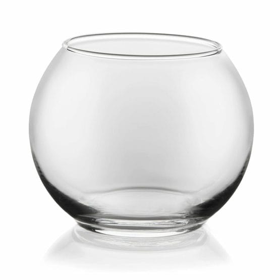 Adorno vidrio tipo pecera mediano