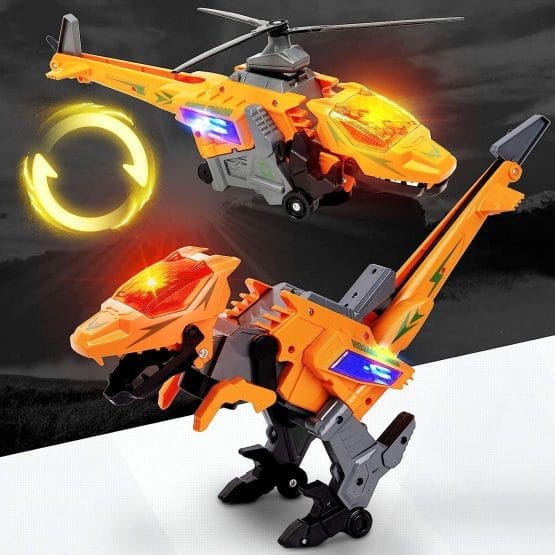 Robot dinosaurio helicóptero luz