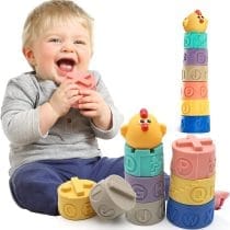 Vasos apilables x6 goma en red