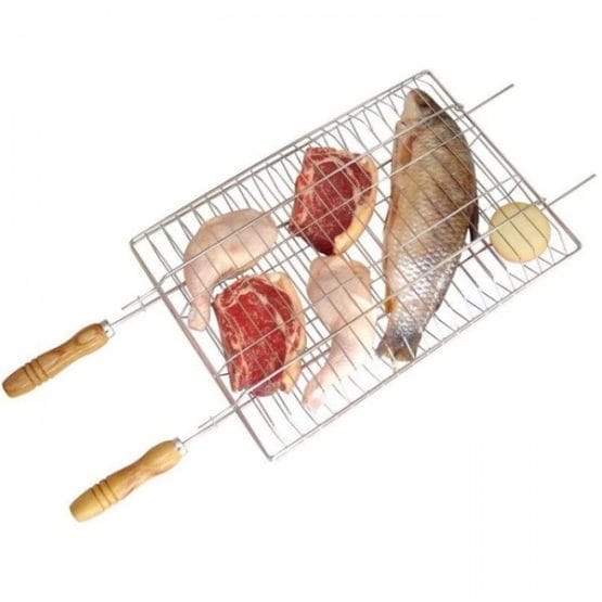 Rejilla doble cromada p/asado