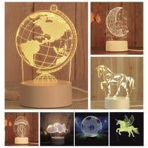 Lampara led 3d varios diseños