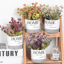 Flores en maceta home decoración