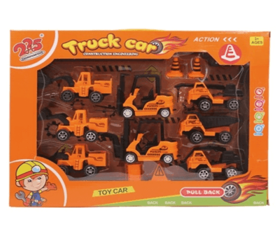 Set de vehiculos construccion naranja
