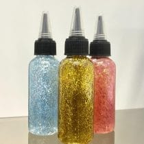 Gel p/ pelo con glitter