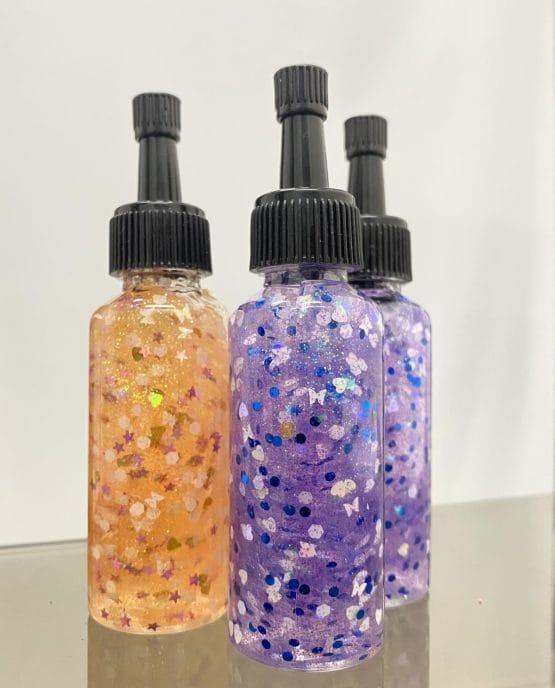 Gel p/ pelo con escarcha y glitter