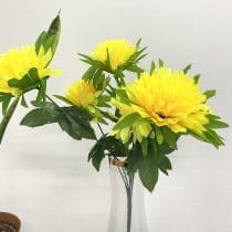 Ramo crisantemo x6 hoja pegada