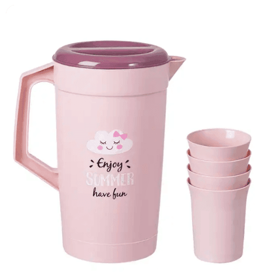 Set de jarra tapa con 4 vasos 2lt