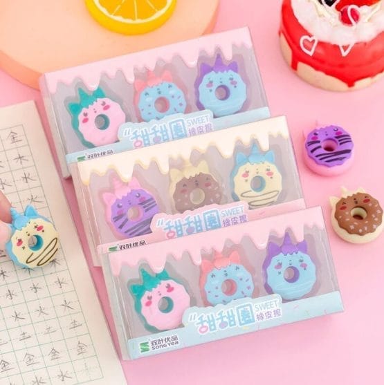 Set de gomas de borrar donitas