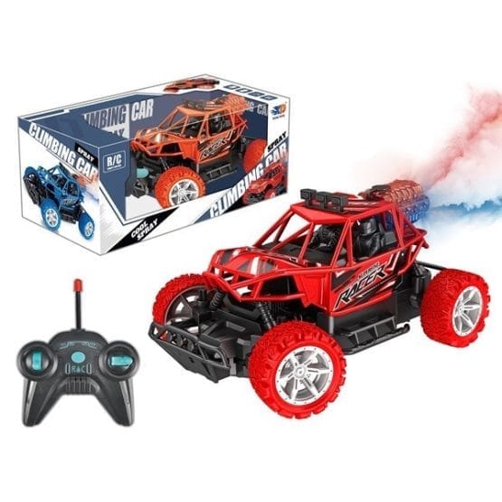 Auto control remoto con luz y rociador