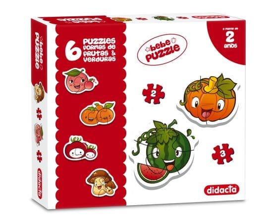 Puzzles formas frutas y verduras x6