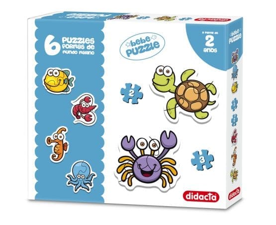 Puzzles formas mundo marino x6