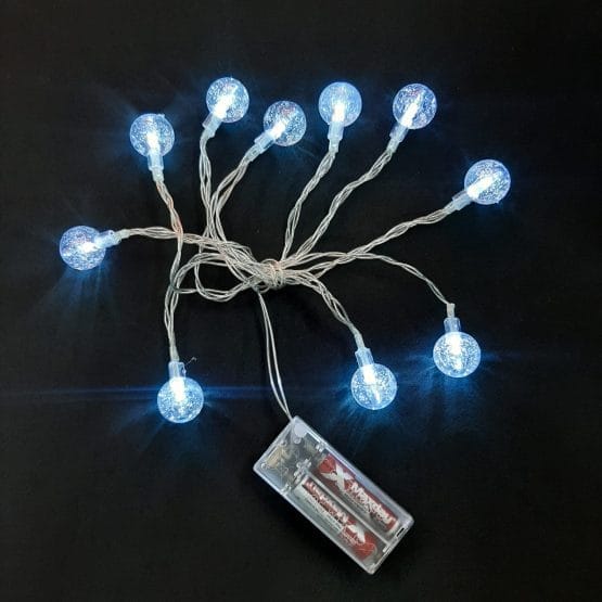 Luces x10 bolas blancas