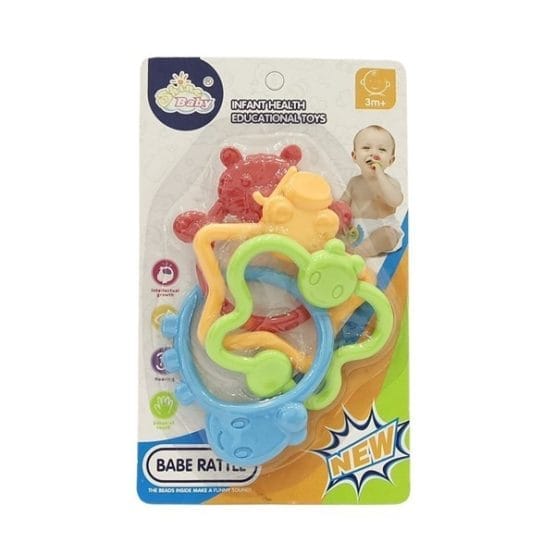 Sonajero plástico x4 en blister