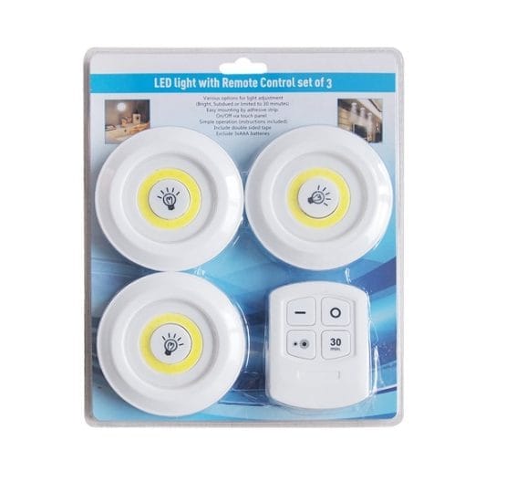 Luces portátiles adhesivas con control x3