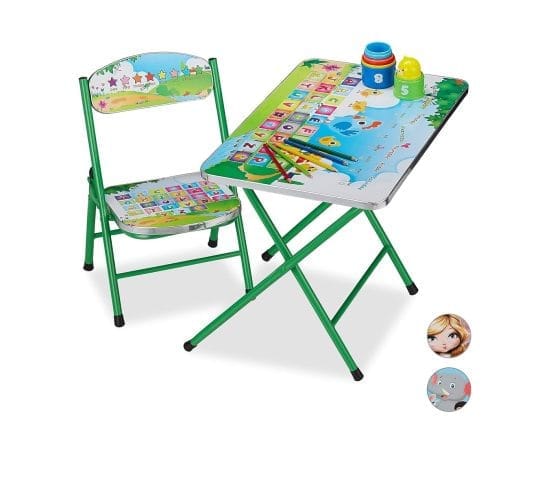 Mesa y silla plegable infantil