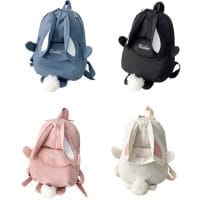 Mochila con orejitas y pompom