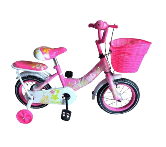 Bicicleta niña fucsia con canasto r12
