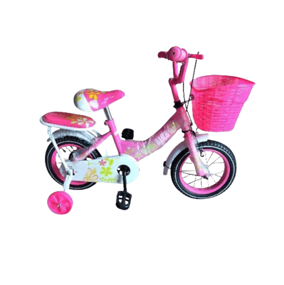 Bicicleta niña fucsia con canasto r16