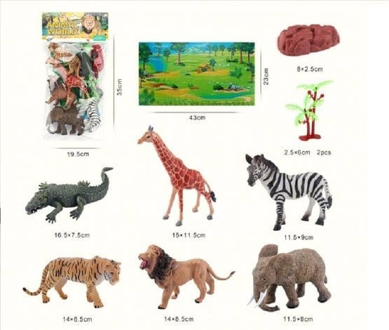 Animales de la selva en bolsita x6